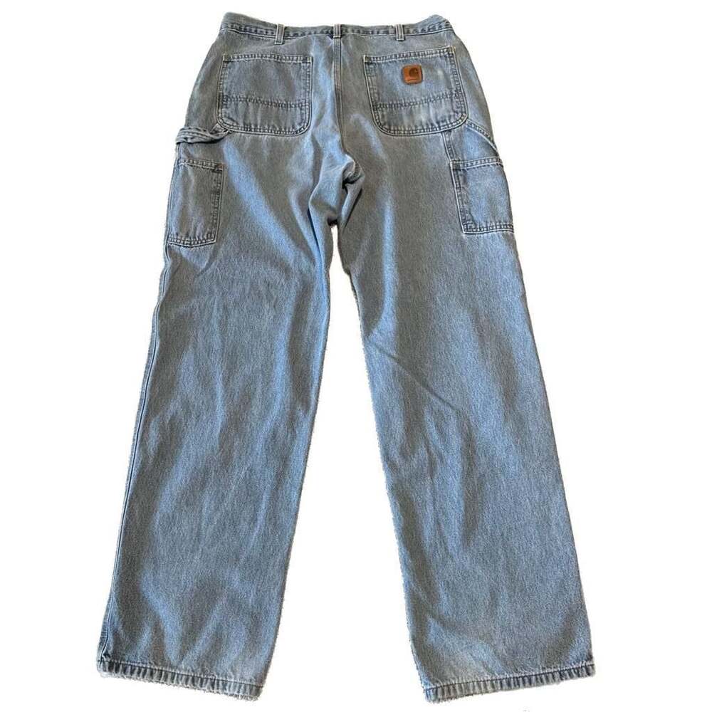 Carhartt B13STW Loose Fit Washed Denim Dungaree Jeans 36x34